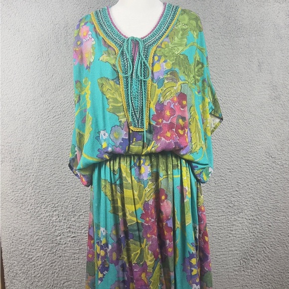 Anthropologie Dresses & Skirts - Anthropologie Blink London Kaftan Dress Womens Small Multicolor Embellished Boho